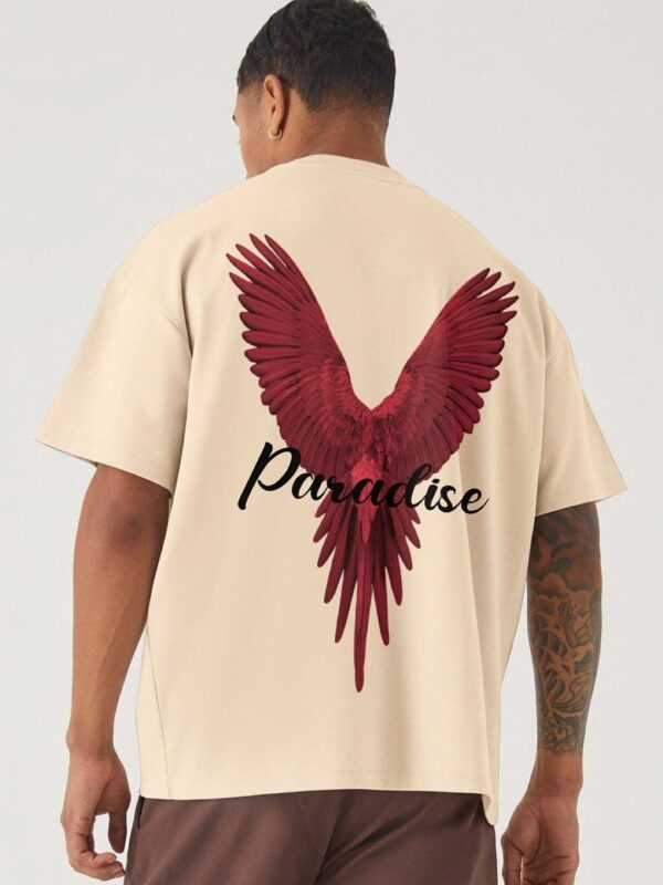 Men Beige Graphic Printed Oversized T-shirt